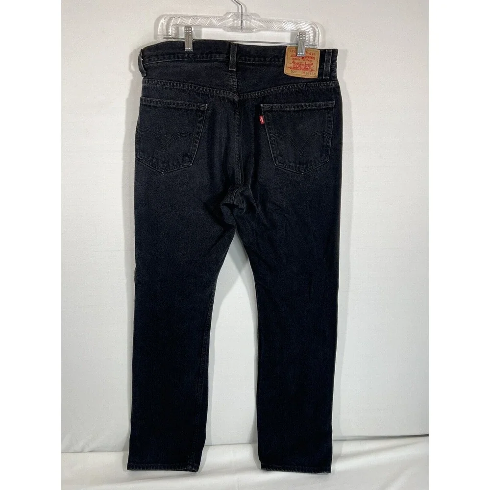 Levis 505 Mens Jeans 36x34 Black Regular Fit Red Tab‎ Denim